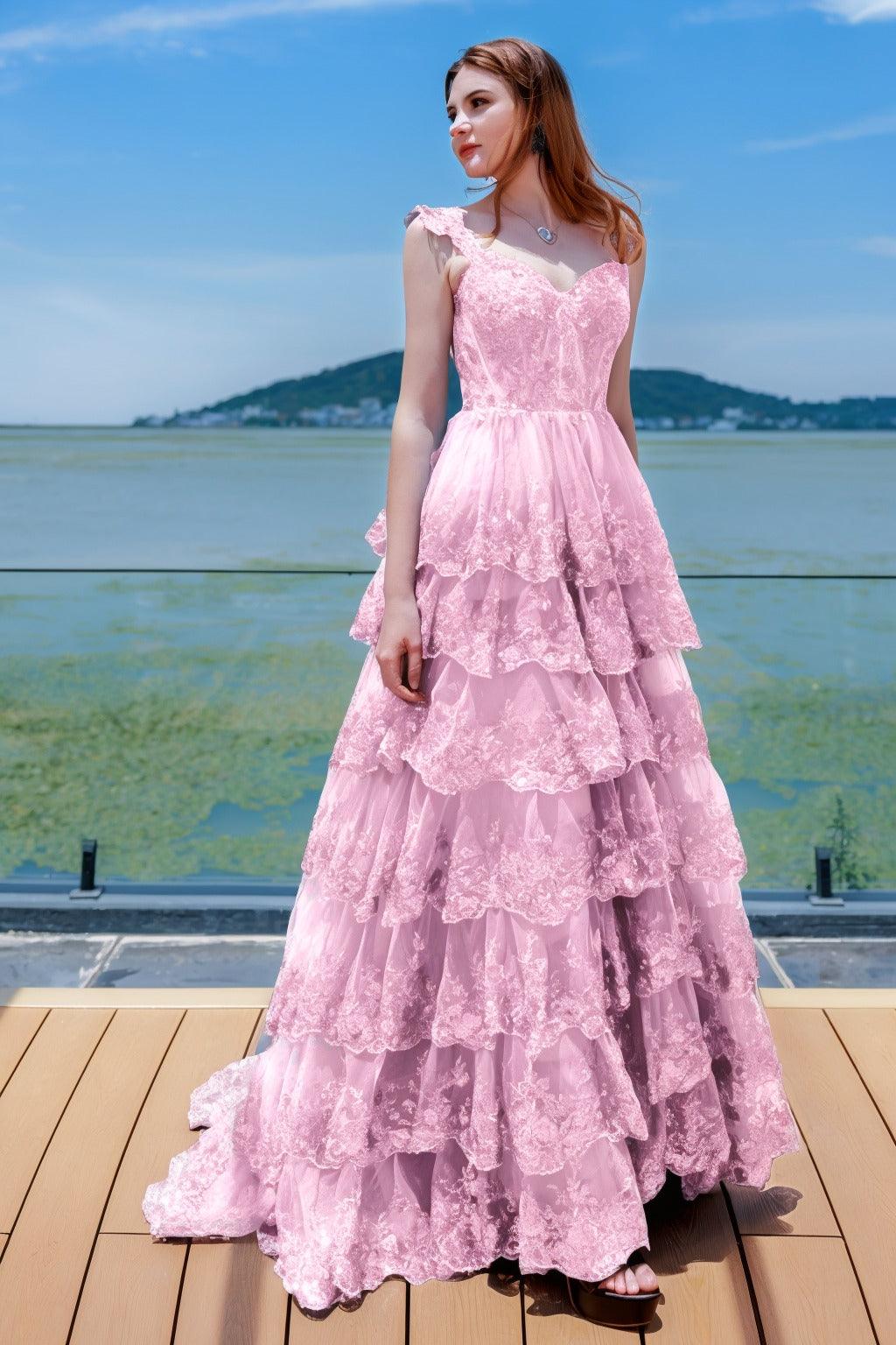 Ball Gown Sweep-Brush Train Tulle Prom Dress CS0481 - COCOMELODY