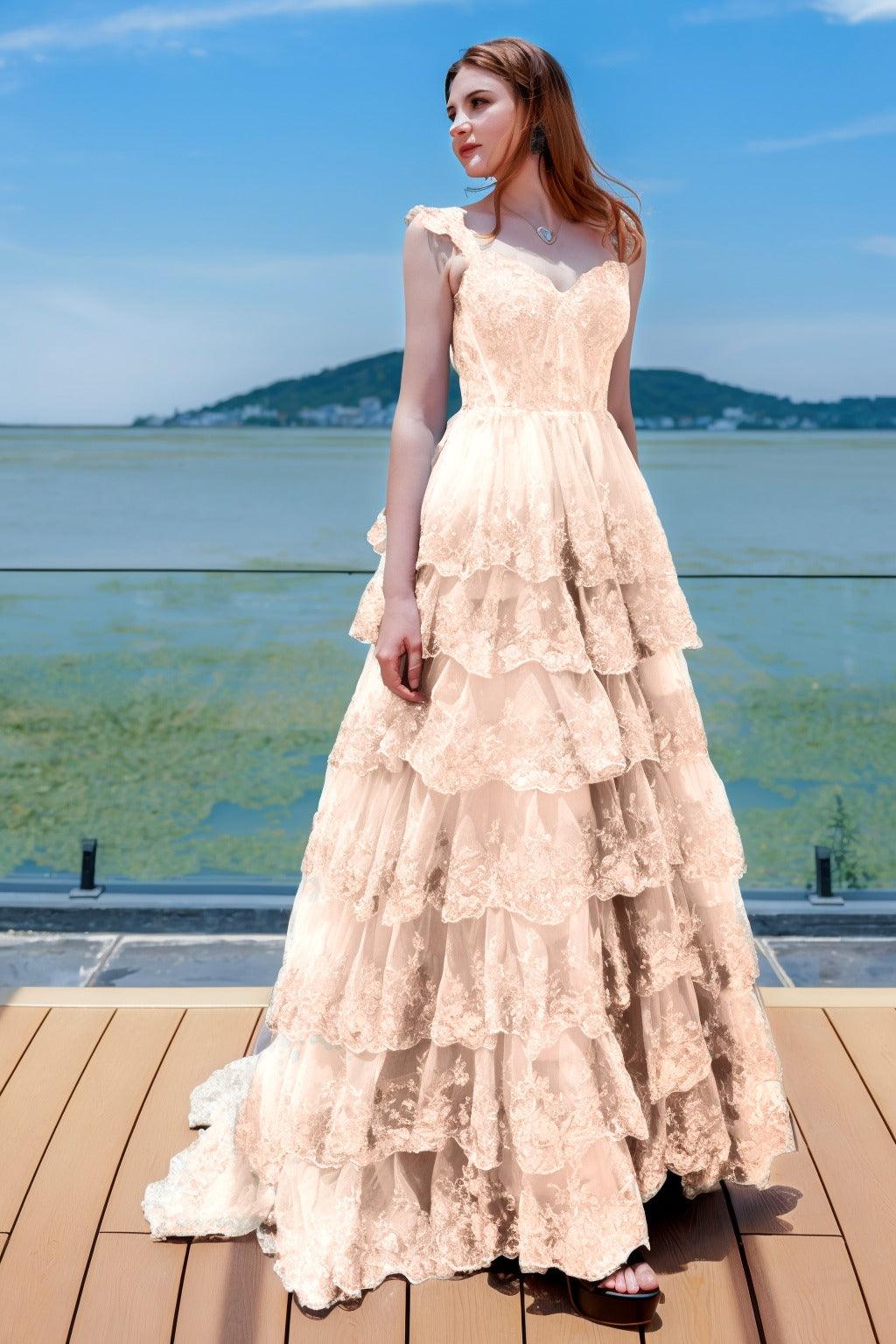 Ball Gown Sweep-Brush Train Tulle Prom Dress CS0481 - COCOMELODY