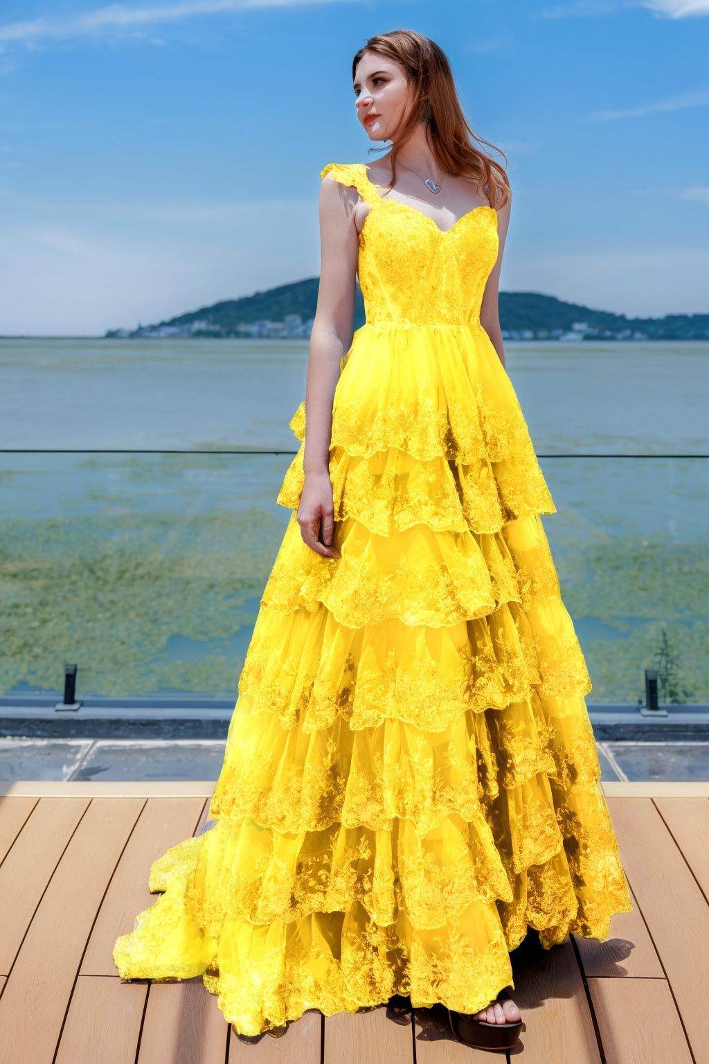Ball Gown Sweep-Brush Train Tulle Prom Dress CS0481 - COCOMELODY