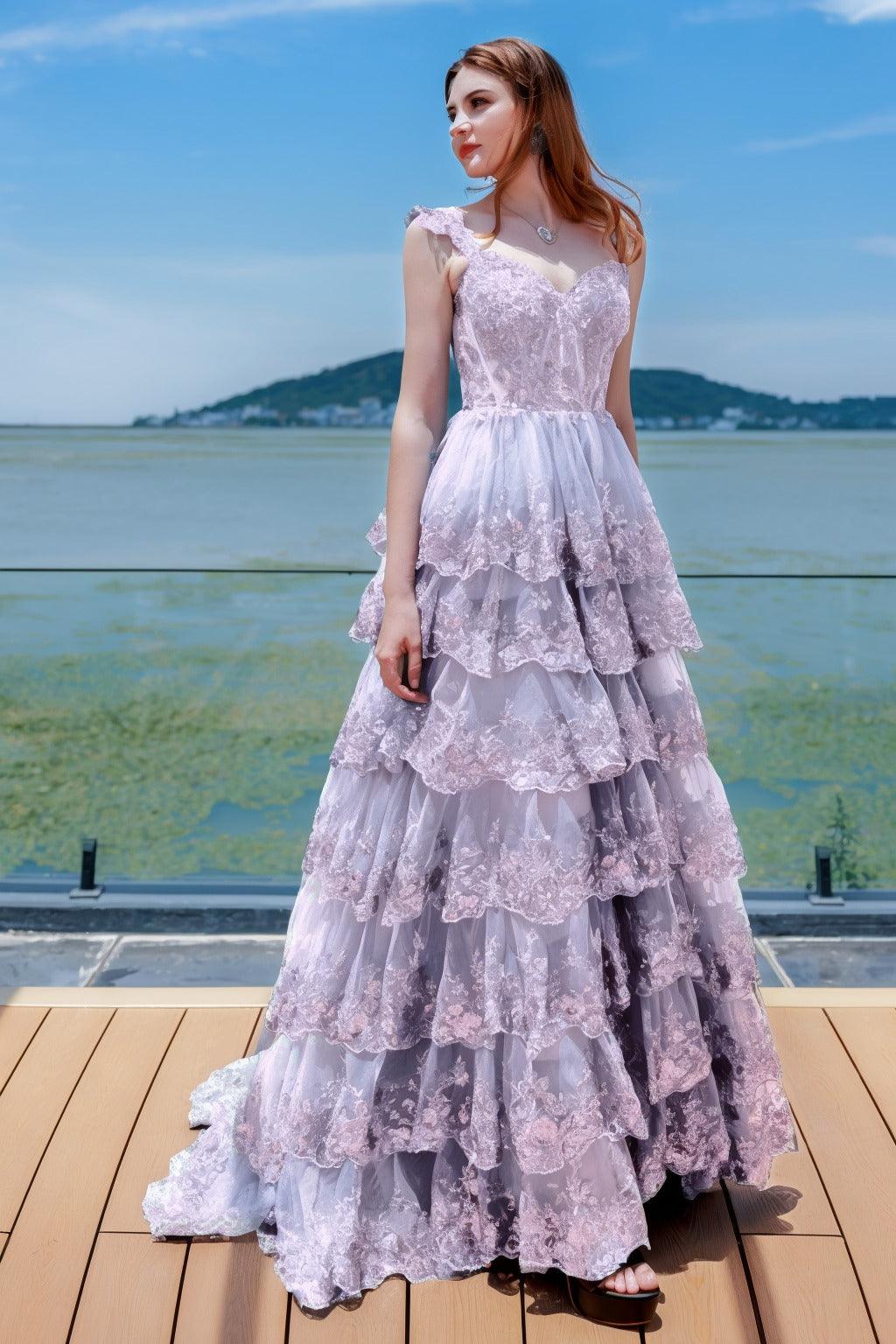 Ball Gown Sweep-Brush Train Tulle Prom Dress CS0481 - COCOMELODY