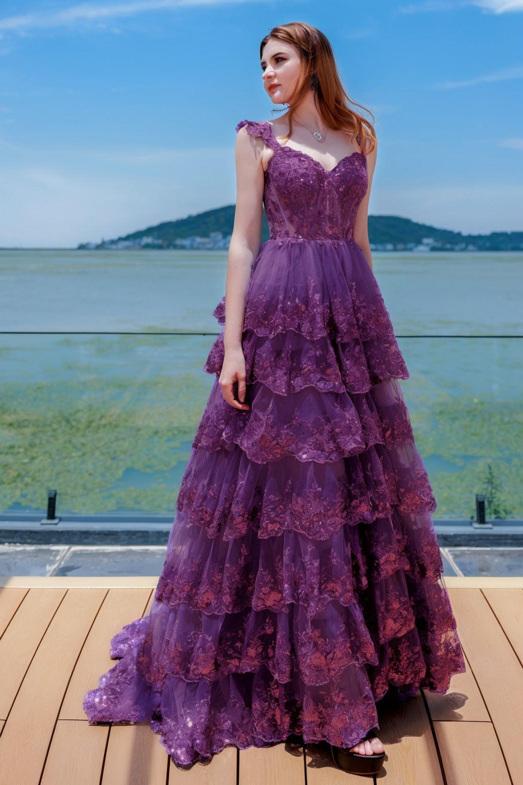 Ball Gown Sweep-Brush Train Tulle Prom Dress CS0481 - COCOMELODY