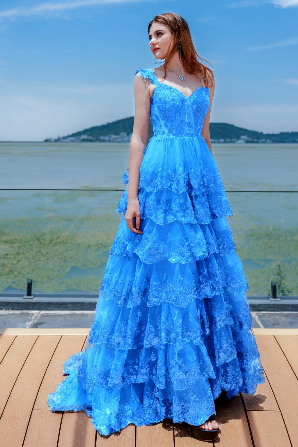 Ball Gown Sweep-Brush Train Tulle Prom Dress CS0481 - COCOMELODY
