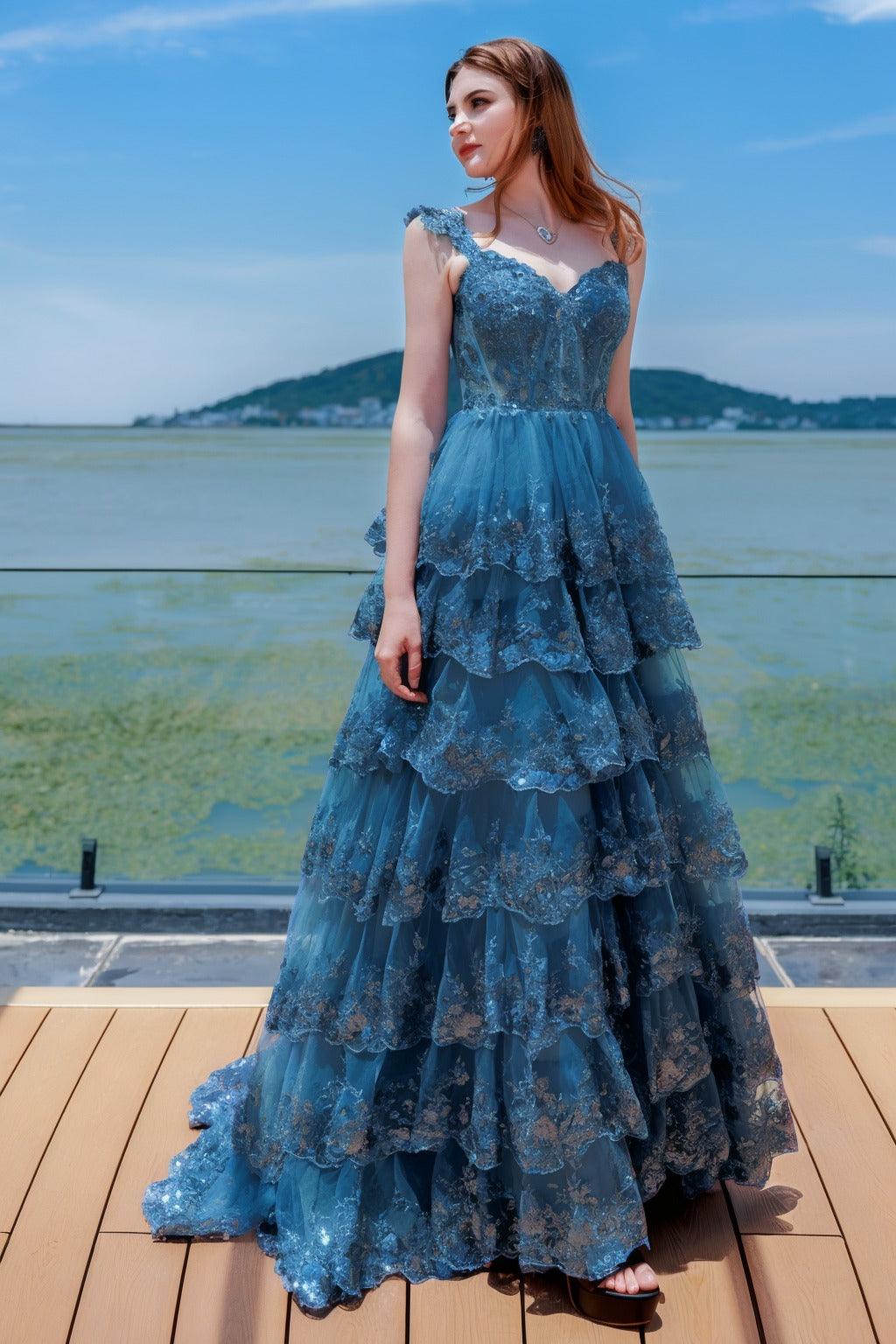 Ball Gown Sweep-Brush Train Tulle Prom Dress CS0481 - COCOMELODY