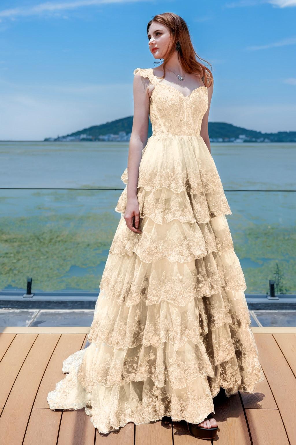 Ball Gown Sweep-Brush Train Tulle Prom Dress CS0481 - COCOMELODY