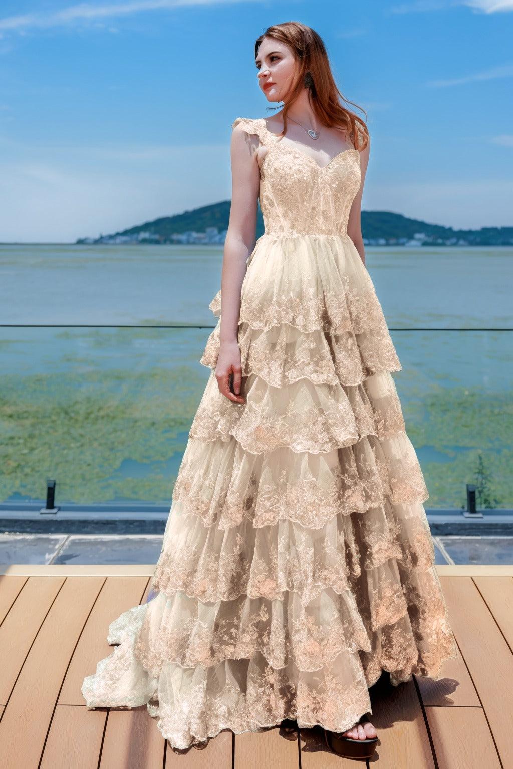 Ball Gown Sweep-Brush Train Tulle Prom Dress CS0481 - COCOMELODY