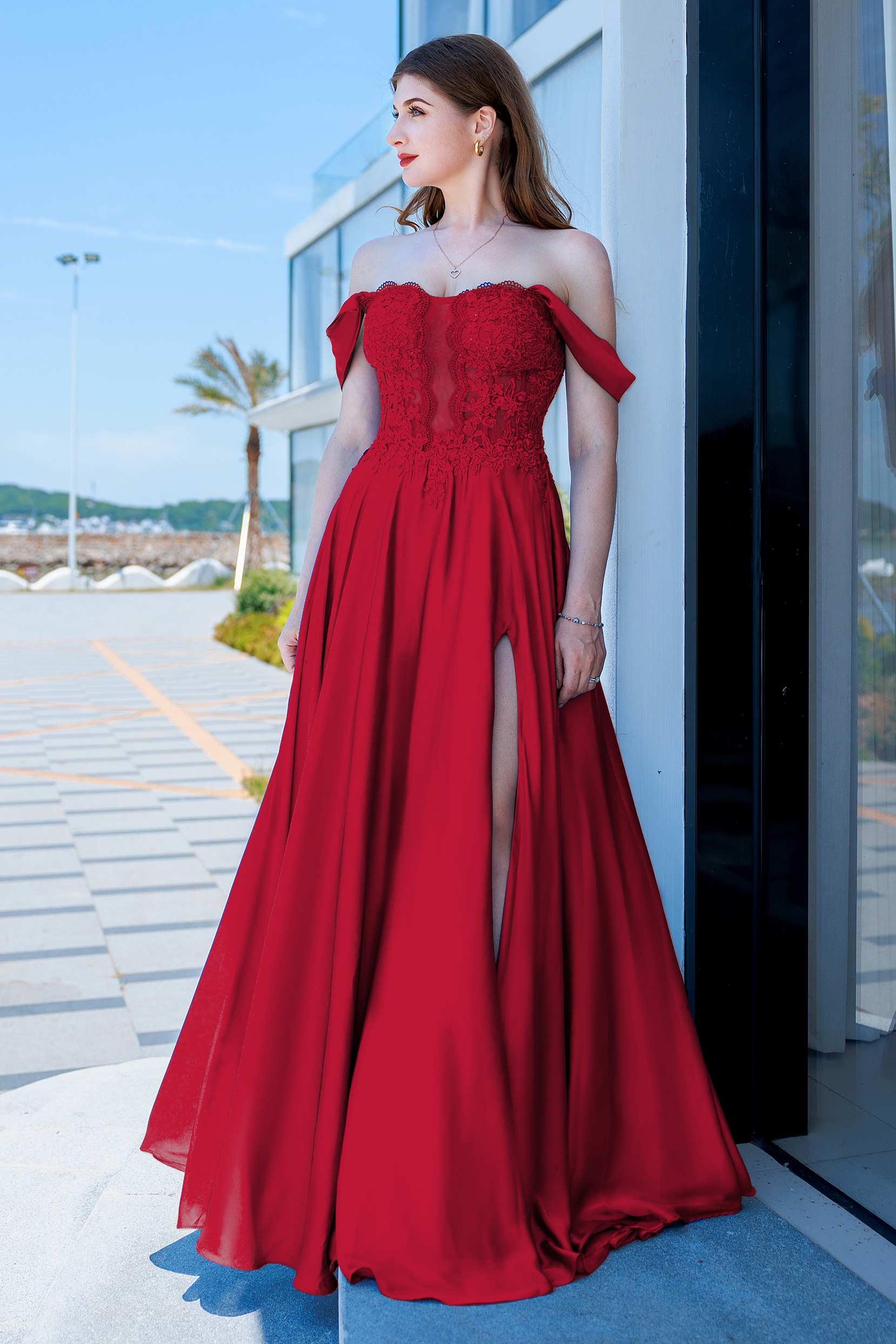 A-Line Floor Length Forged Chiffon Prom Dress CS0485 - COCOMELODY