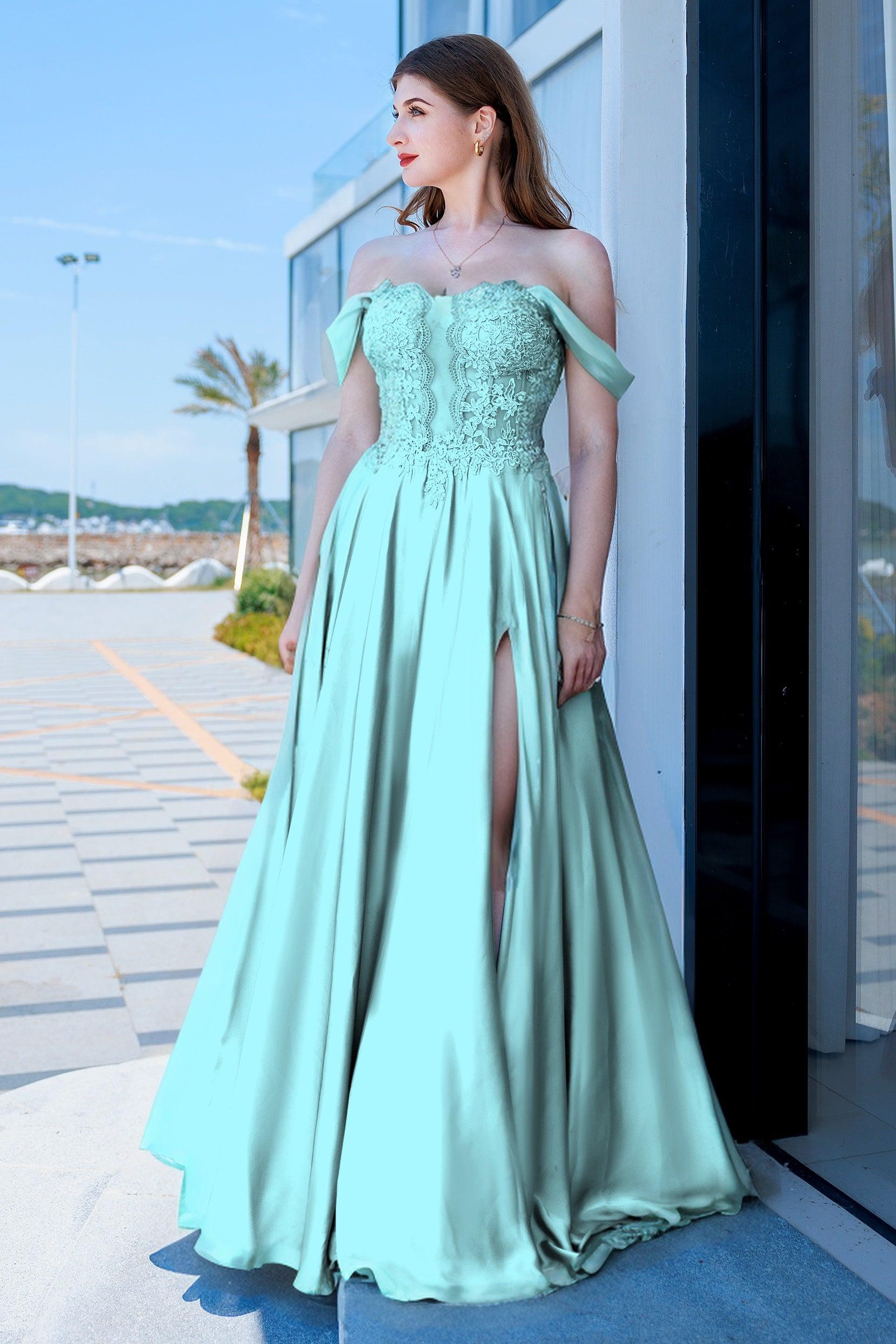 A-Line Floor Length Forged Chiffon Prom Dress CS0485 - COCOMELODY