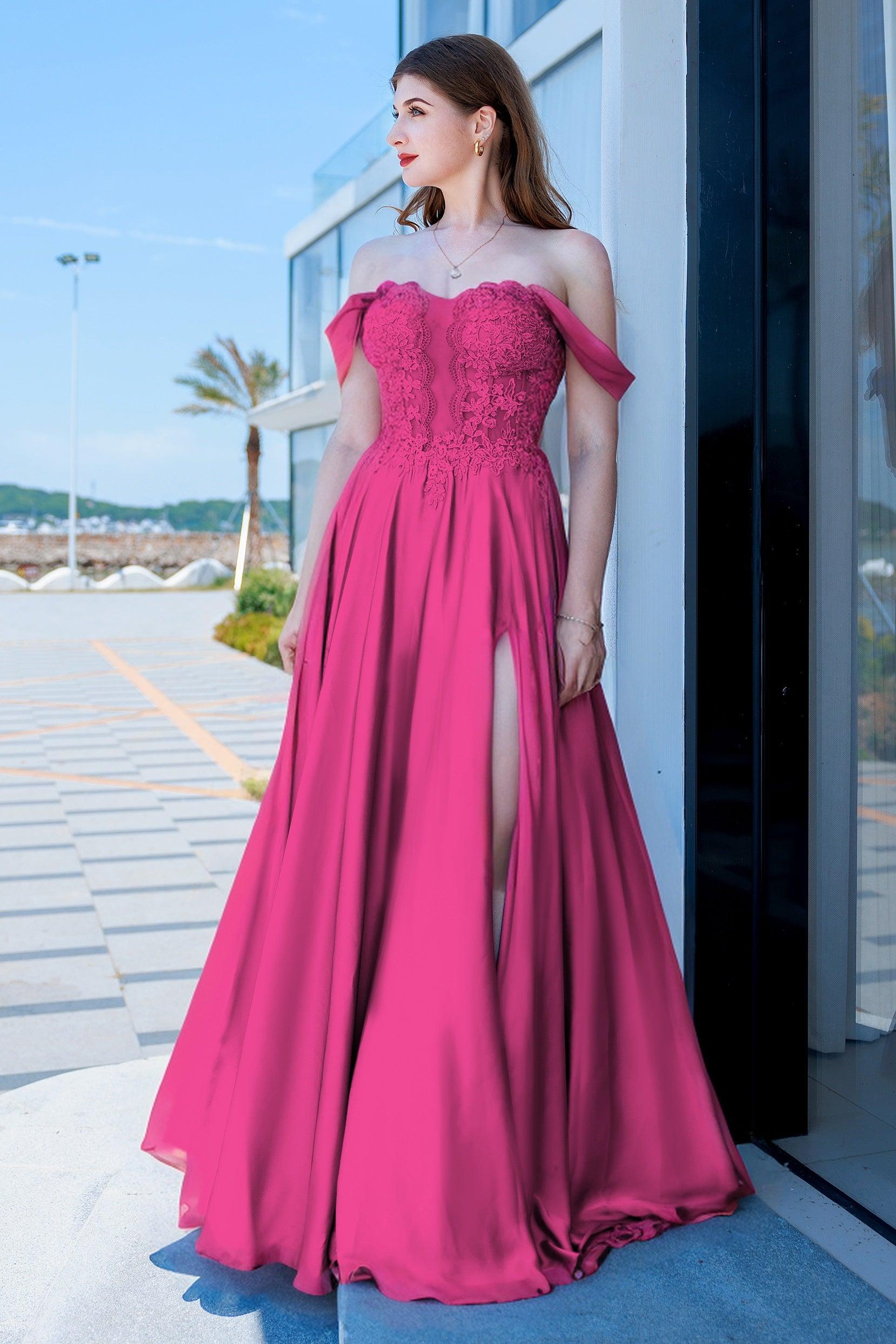 A-Line Floor Length Forged Chiffon Prom Dress CS0485 - COCOMELODY