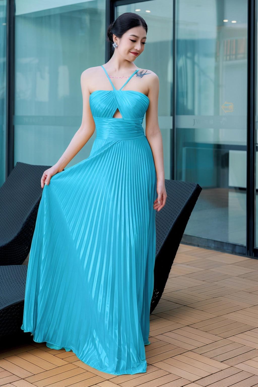 Sheath-Column Floor Length Hot Stamping Cloth Prom Dress CS0486 - COCOMELODY