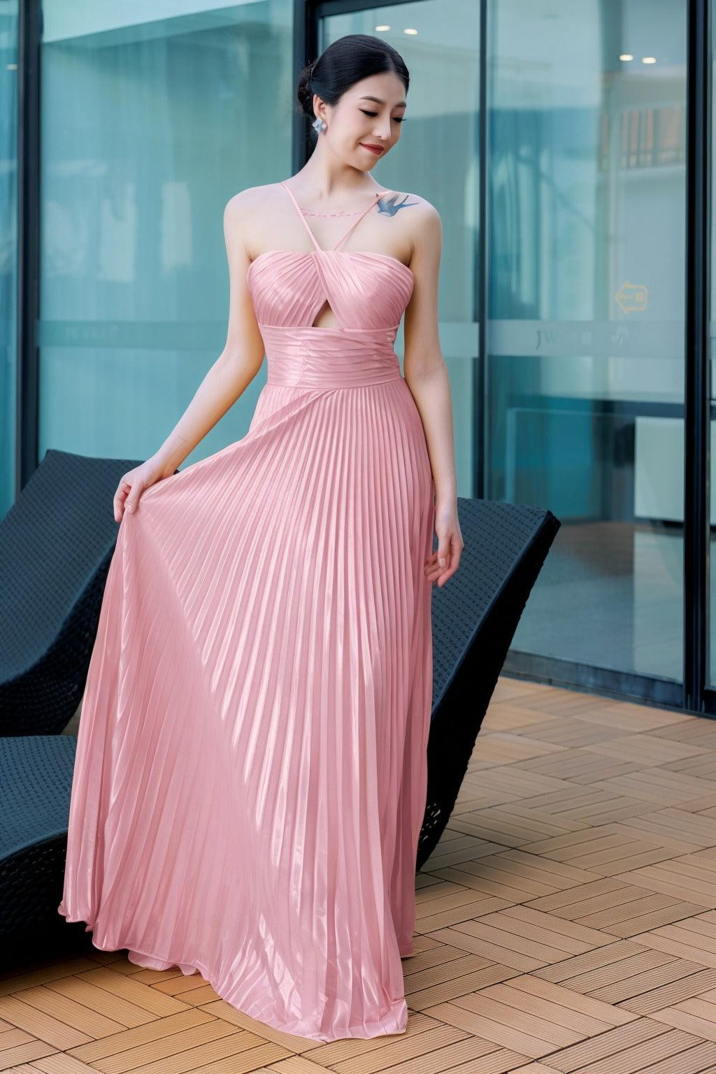 Sheath-Column Floor Length Hot Stamping Cloth Prom Dress CS0486 - COCOMELODY