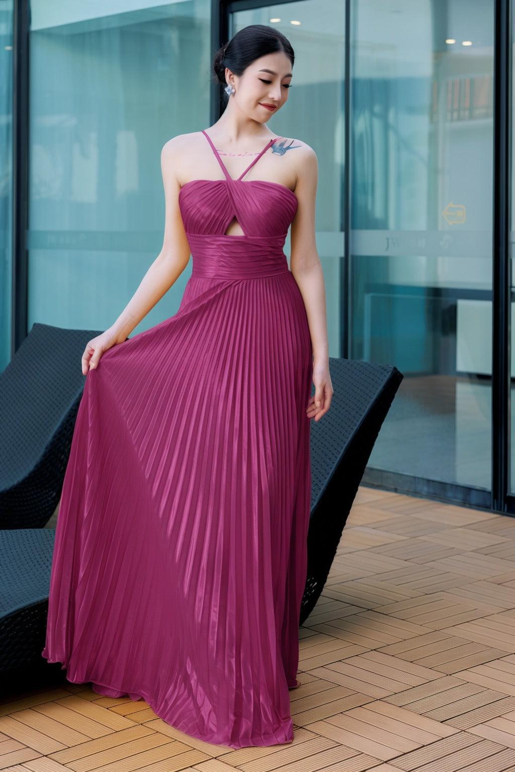 Sheath-Column Floor Length Hot Stamping Cloth Prom Dress CS0486 - COCOMELODY