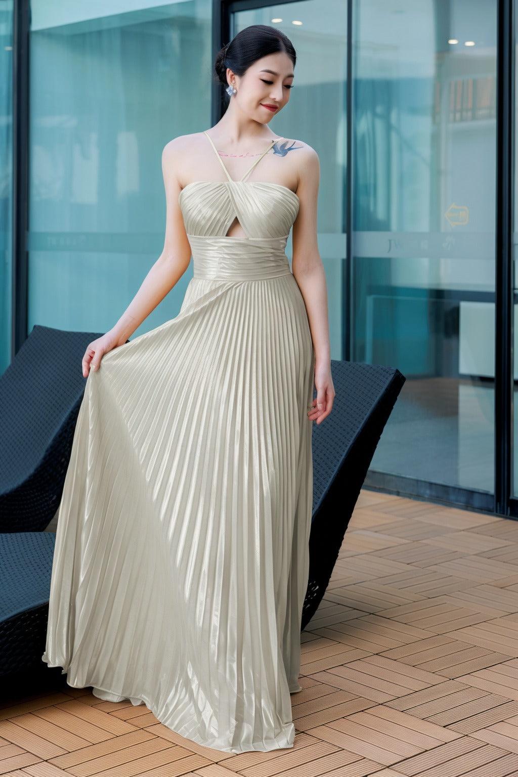 Sheath-Column Floor Length Hot Stamping Cloth Prom Dress CS0486 - COCOMELODY