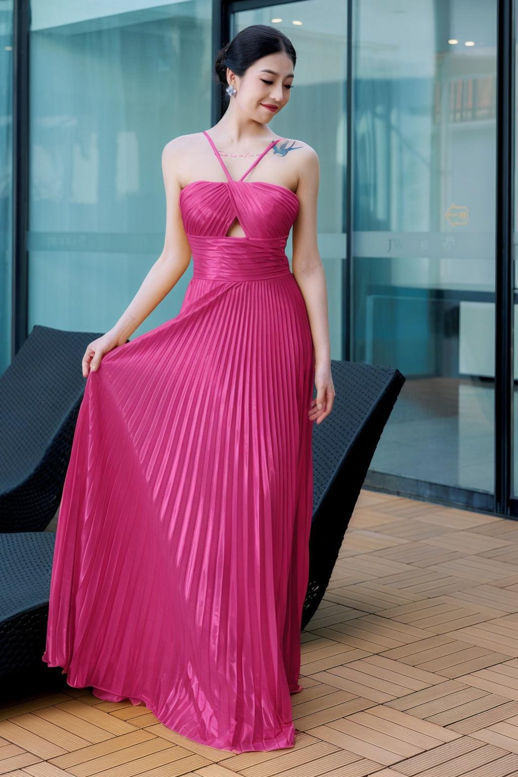 Sheath-Column Floor Length Hot Stamping Cloth Prom Dress CS0486 - COCOMELODY
