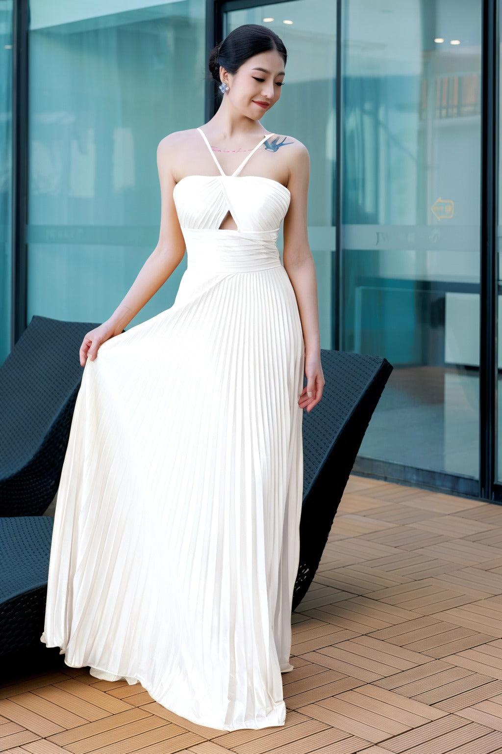 Sheath-Column Floor Length Hot Stamping Cloth Prom Dress CS0486 - COCOMELODY