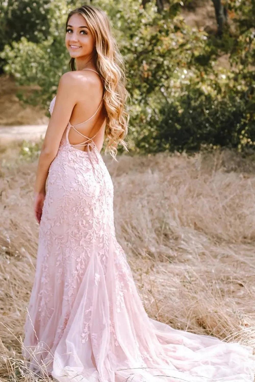 Sheath-Column Floor Length Tulle Prom Dress CS0489 - COCOMELODY