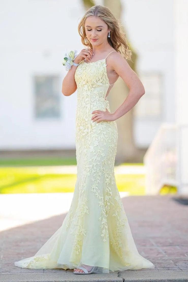 Sheath-Column Floor Length Tulle Prom Dress CS0489 - COCOMELODY