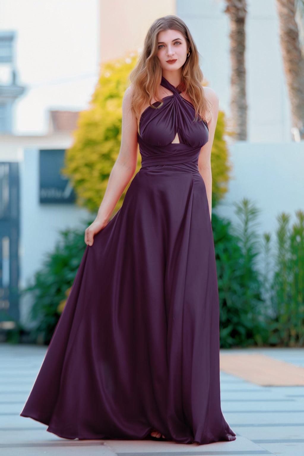 Sheath-Column Sweep-Brush Train Forged Chiffon Prom Dress CS0492 - COCOMELODY