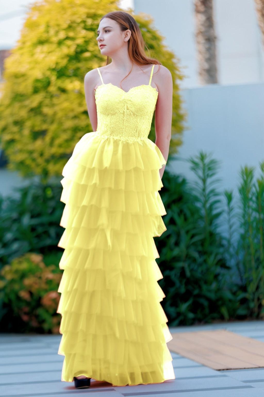 Sheath-Column Floor Length Tulle Prom Dress CS0496 - COCOMELODY