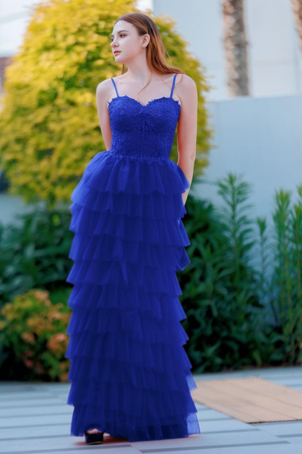 Sheath-Column Floor Length Tulle Prom Dress CS0496 - COCOMELODY