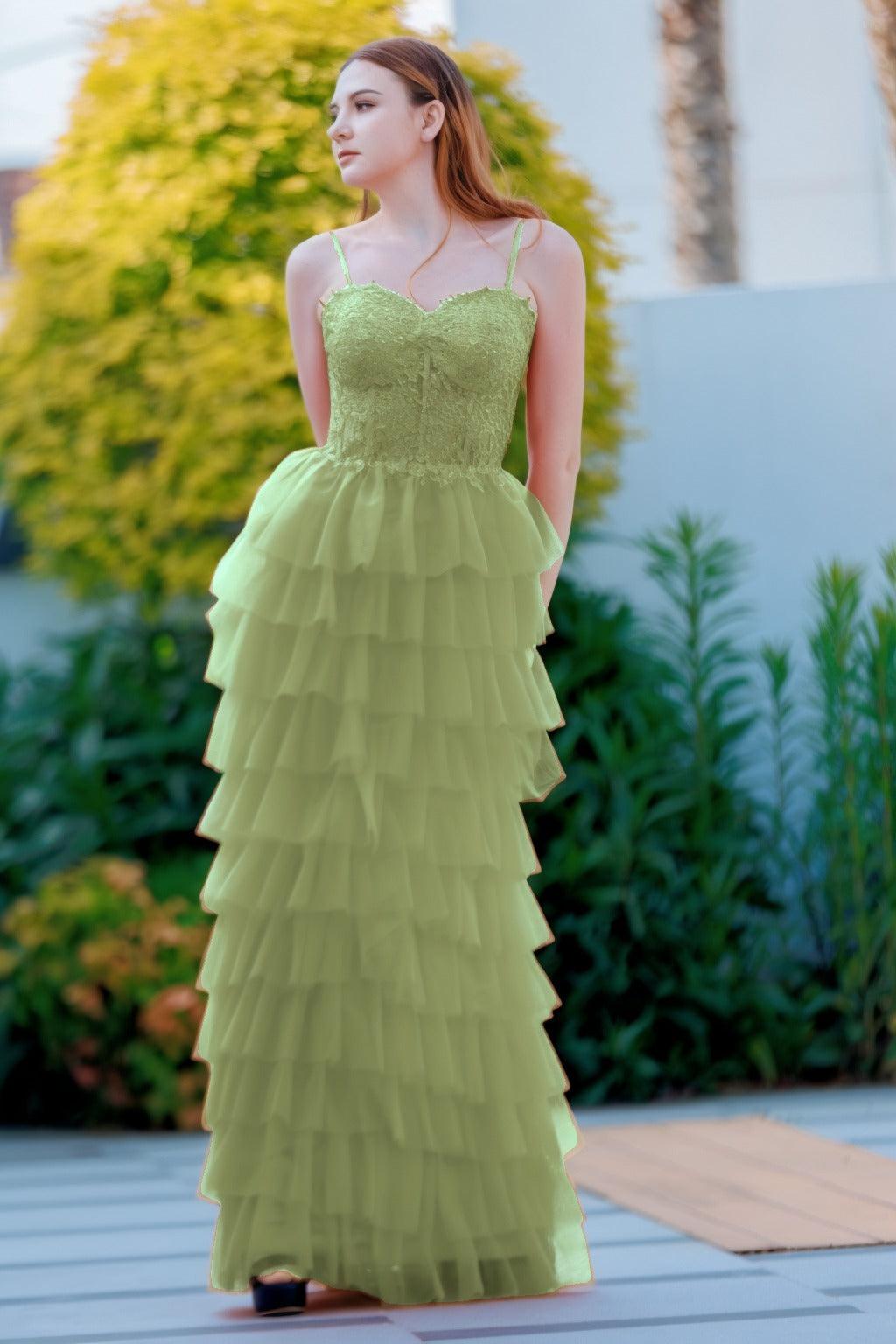 Sheath-Column Floor Length Tulle Prom Dress CS0496 - COCOMELODY