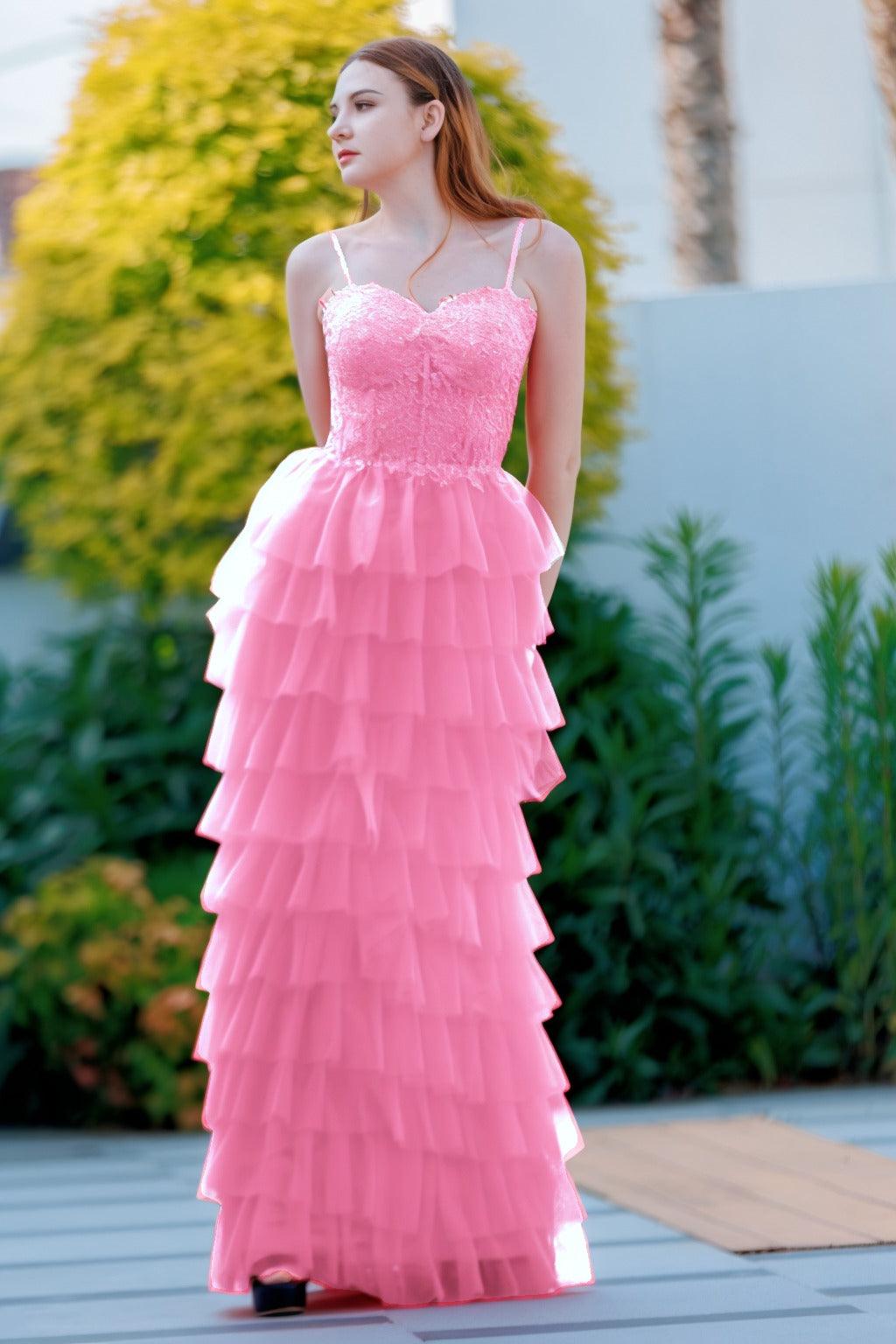 Sheath-Column Floor Length Tulle Prom Dress CS0496 - COCOMELODY