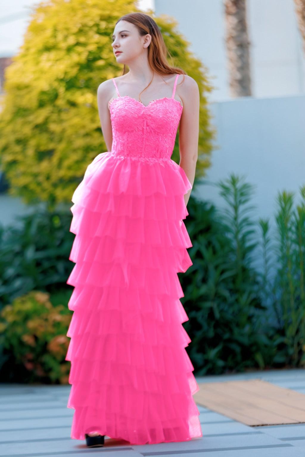 Sheath-Column Floor Length Tulle Prom Dress CS0496 - COCOMELODY