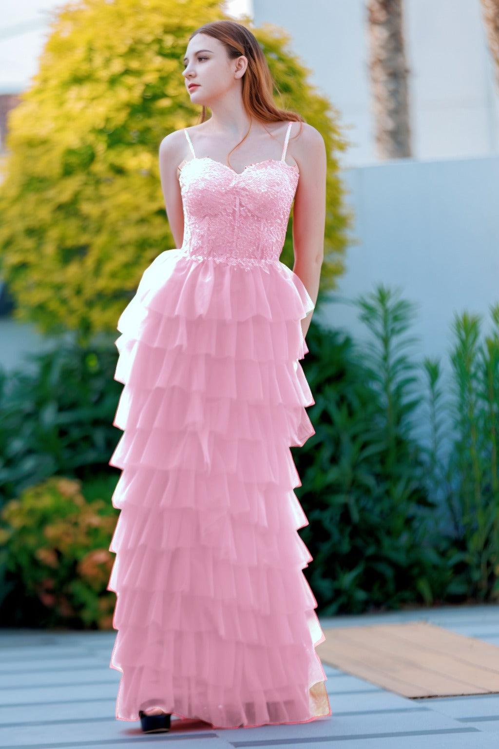 Sheath-Column Floor Length Tulle Prom Dress CS0496 - COCOMELODY
