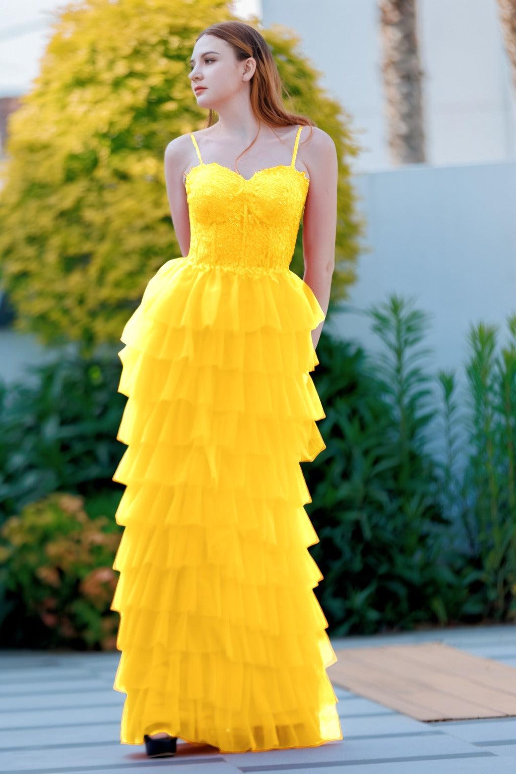 Sheath-Column Floor Length Tulle Prom Dress CS0496 - COCOMELODY