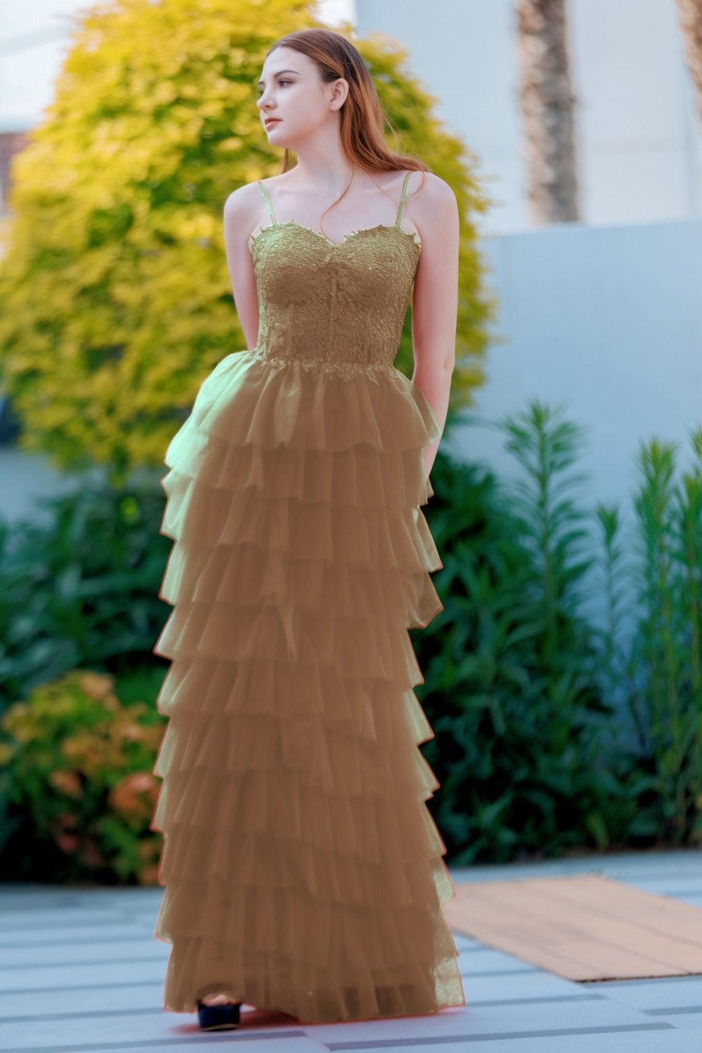 Sheath-Column Floor Length Tulle Prom Dress CS0496 - COCOMELODY