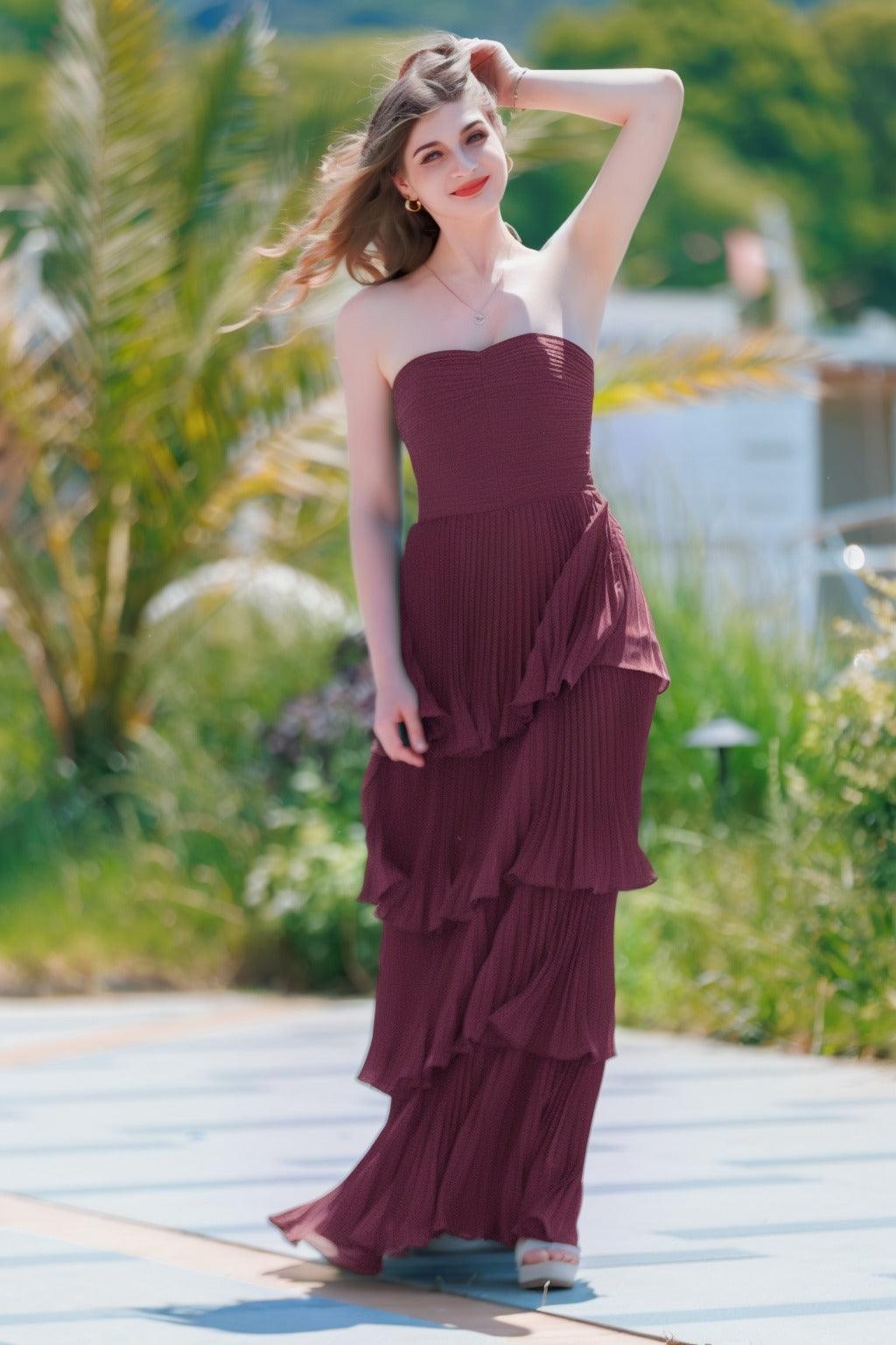 A-Line Floor Length Chiffon Prom Dress CS0499 - COCOMELODY