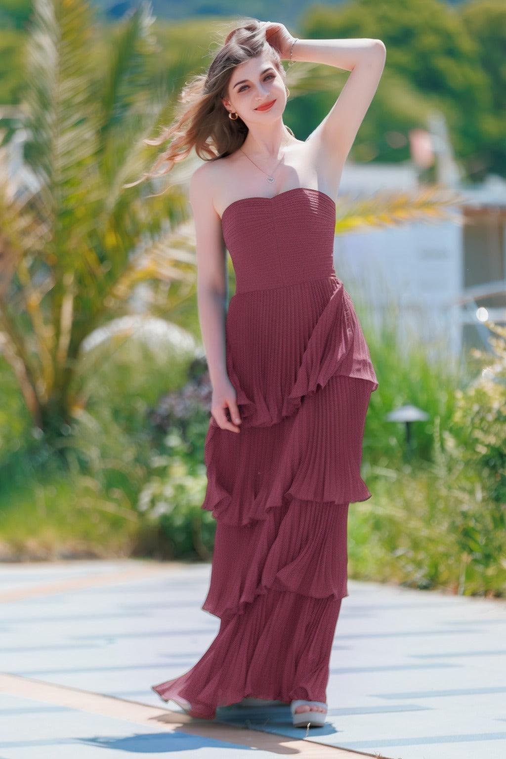 A-Line Floor Length Chiffon Prom Dress CS0499 - COCOMELODY