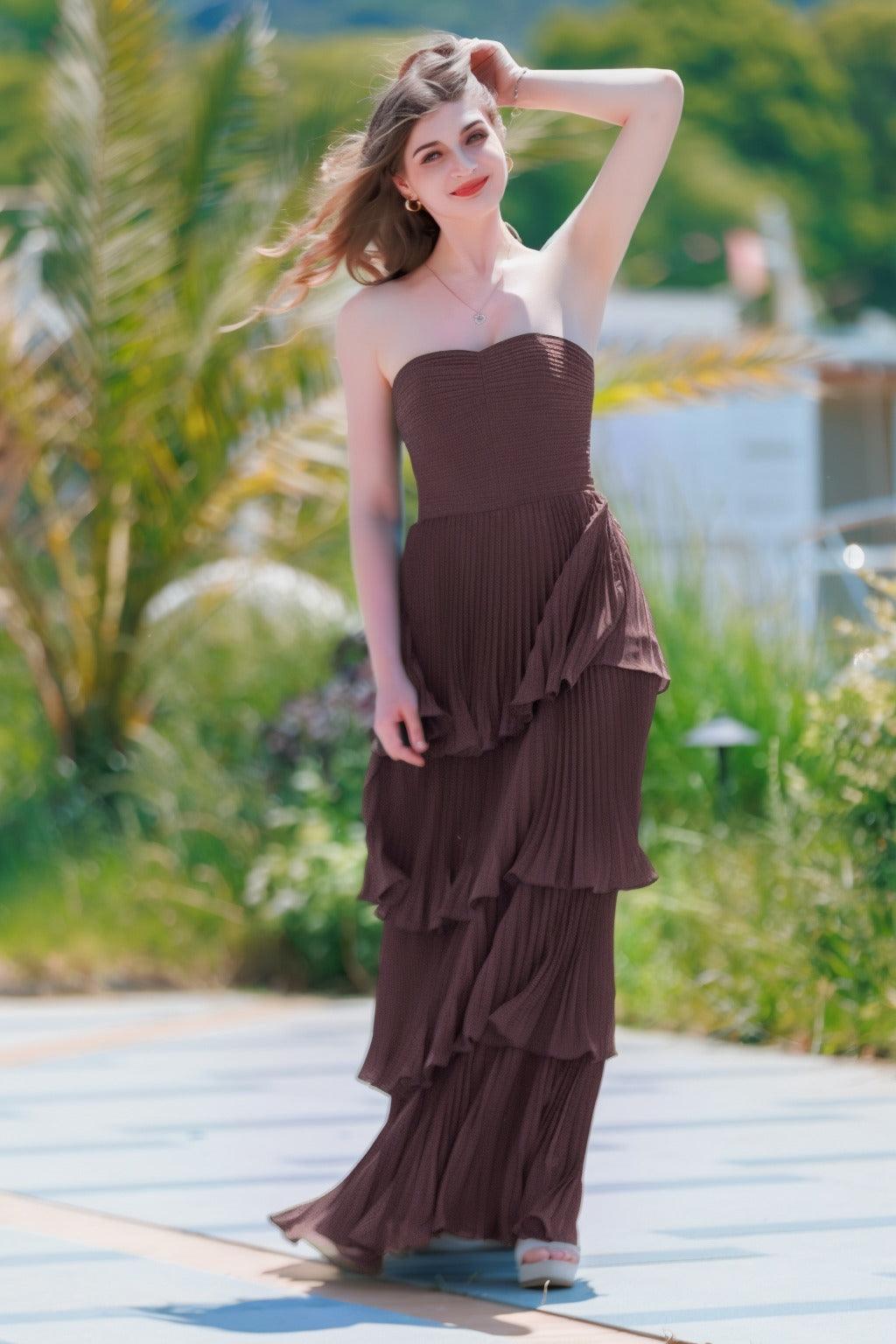 A-Line Floor Length Chiffon Prom Dress CS0499 - COCOMELODY