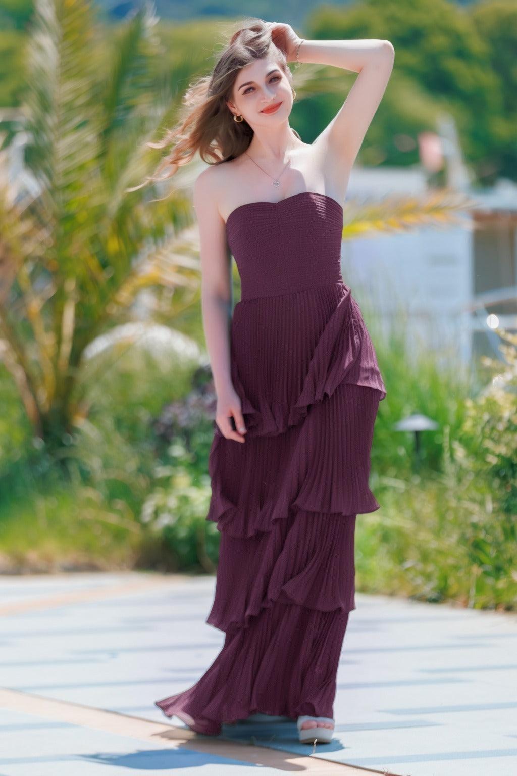A-Line Floor Length Chiffon Prom Dress CS0499 - COCOMELODY