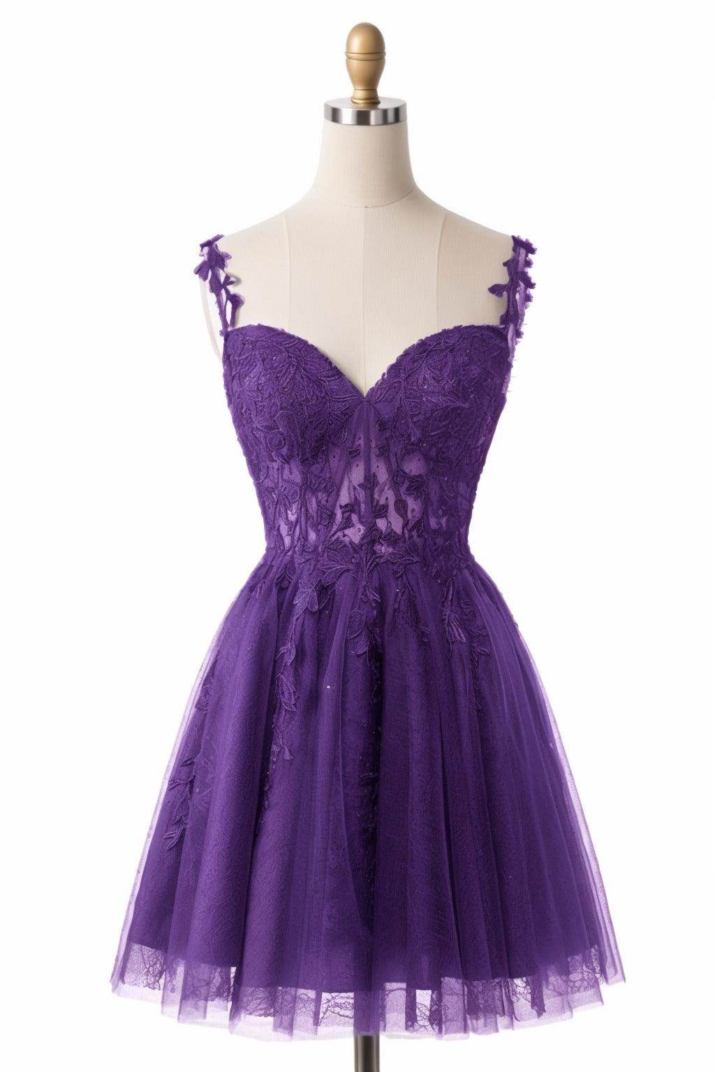 A-Line Short-Mini Tulle Homecoming Dresses CS0505 - COCOMELODY