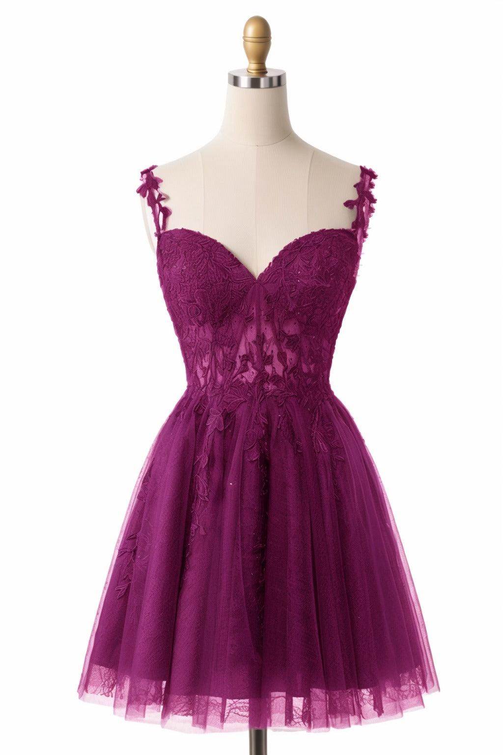 A-Line Short-Mini Tulle Homecoming Dresses CS0505 - COCOMELODY