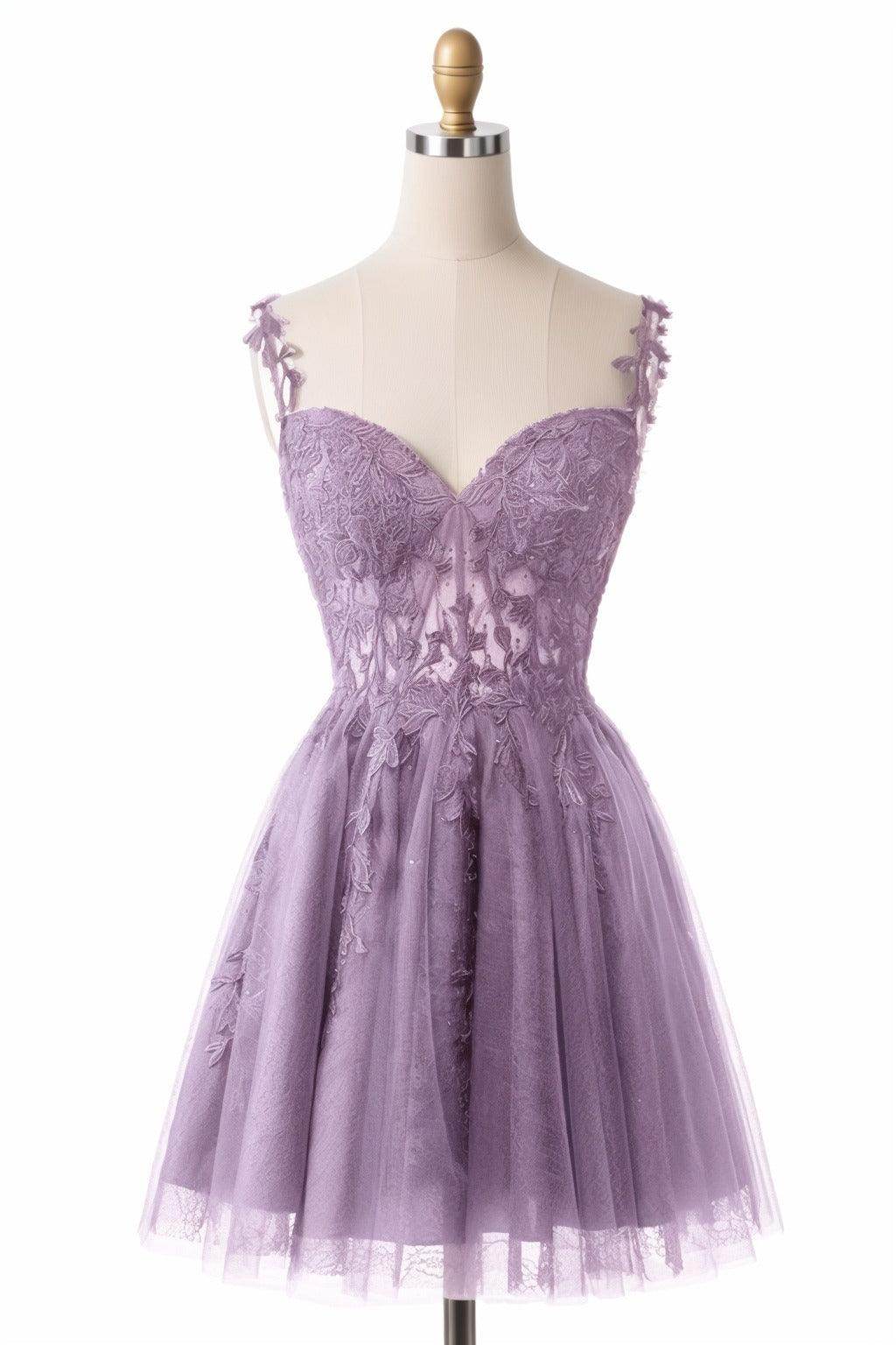 A-Line Short-Mini Tulle Homecoming Dresses CS0505 - COCOMELODY