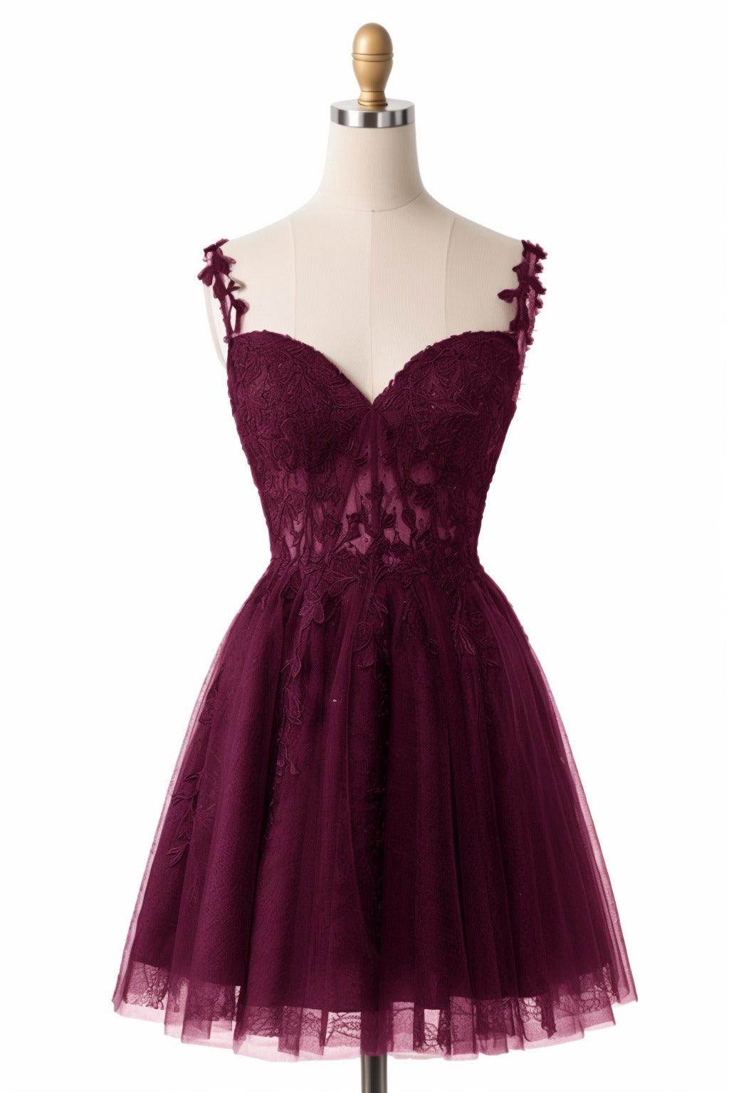 A-Line Short-Mini Tulle Homecoming Dresses CS0505 - COCOMELODY