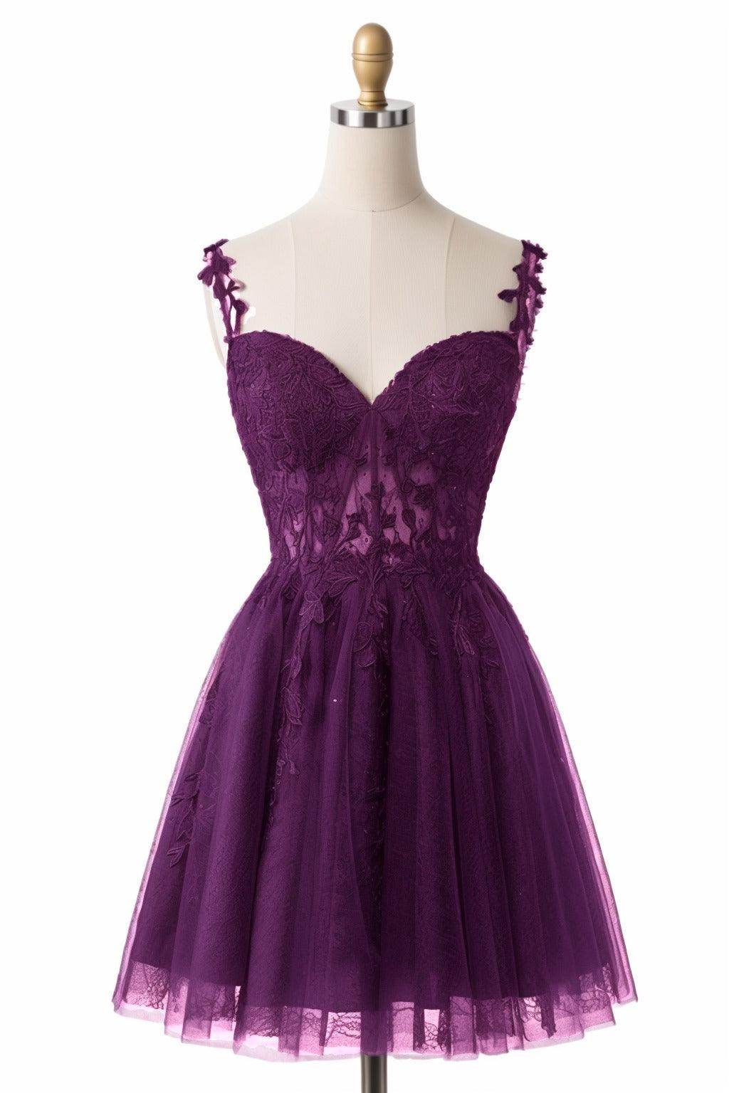 A-Line Short-Mini Tulle Homecoming Dresses CS0505 - COCOMELODY