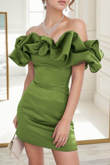 Sheath-Column Short-Mini Satin Homecoming Dresses CS0516 - COCOMELODY