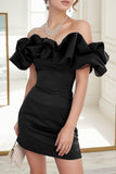 Sheath-Column Short-Mini Satin Homecoming Dresses CS0516 - COCOMELODY