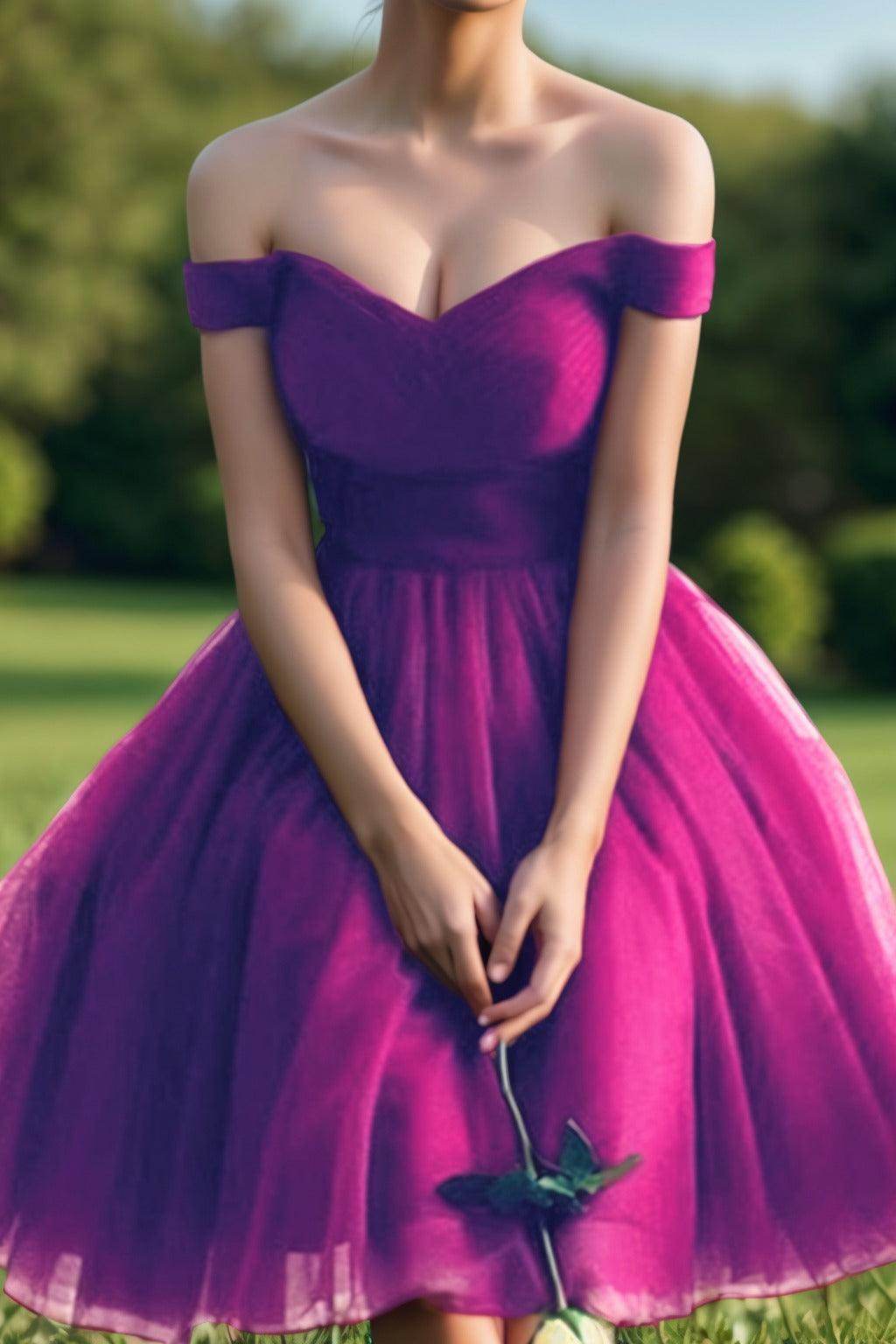 Princess Tea Length Tulle Homecoming Dresses CS0526 - COCOMELODY