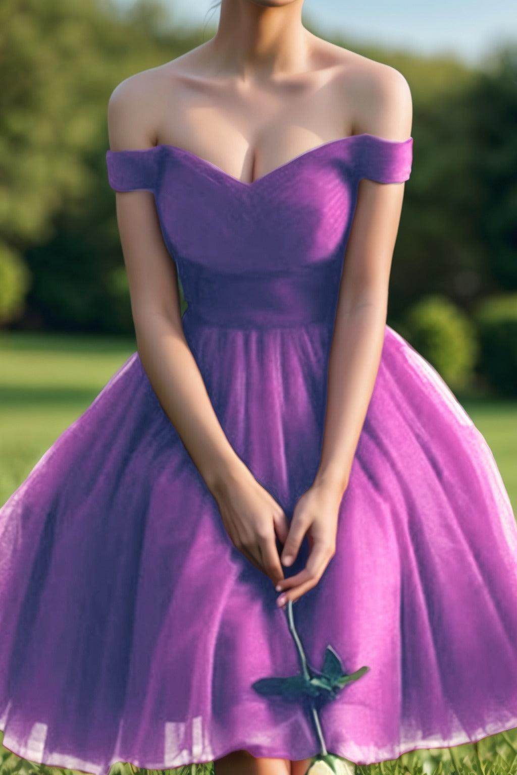 Princess Tea Length Tulle Homecoming Dresses CS0526 - COCOMELODY
