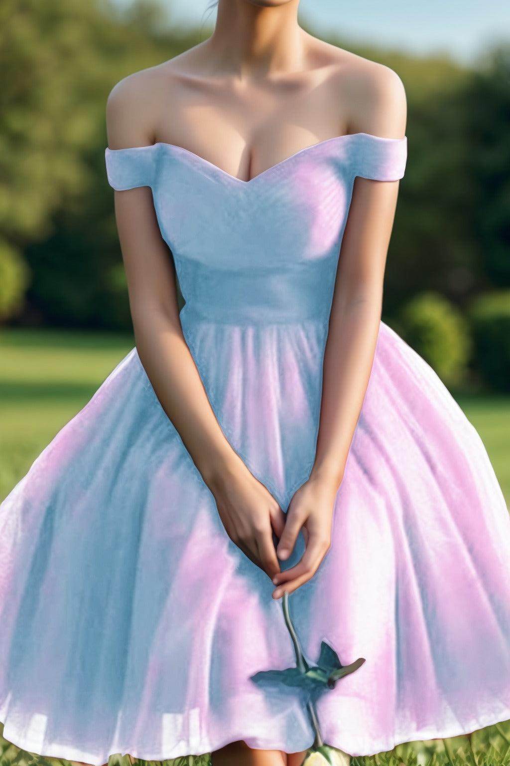 Princess Tea Length Tulle Homecoming Dresses CS0526 - COCOMELODY