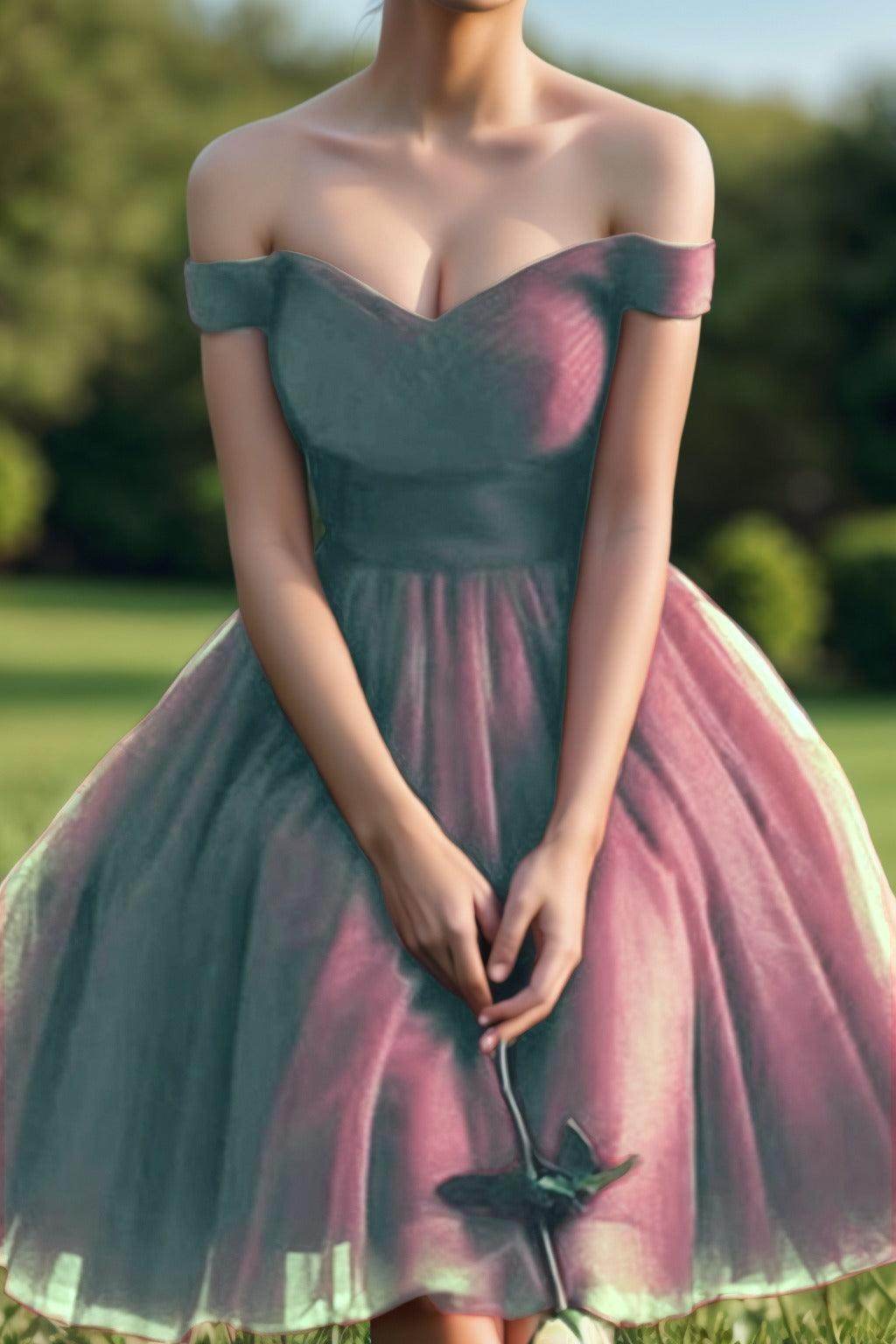 Princess Tea Length Tulle Homecoming Dresses CS0526 - COCOMELODY