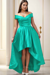 Asymmetrical High-Low Satin Homecoming Dresses CS0529 - COCOMELODY