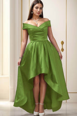 Asymmetrical High-Low Satin Homecoming Dresses CS0529 - COCOMELODY