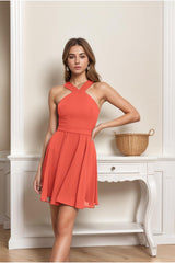 A-Line Short-Mini Chiffon Graduation Dresses CS0541 - COCOMELODY