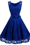 A-Line Knee Length Silk-Like Graduation Dresses CS0542 - COCOMELODY