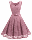 A-Line Knee Length Silk-Like Graduation Dresses CS0542 - COCOMELODY
