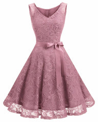 A-Line Knee Length Silk-Like Graduation Dresses CS0542 - COCOMELODY